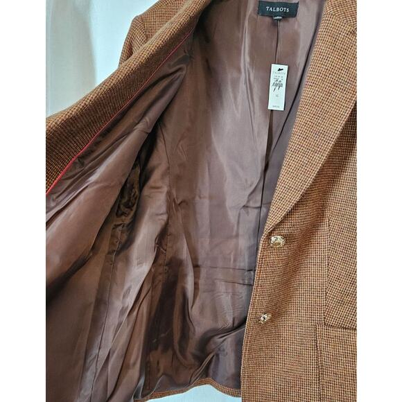 Talbots Women's Winter Fitted Blazer Rust Brown Size 16 Wool Blend Jacket NWT - Picture 7 of 10